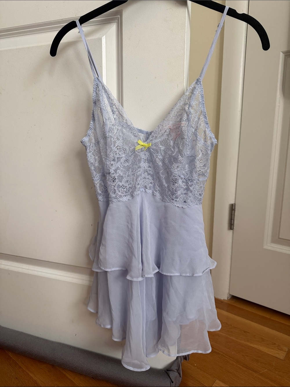 Victoria's Secret Light Lavender Lace & Tiered Chiffon Chemise